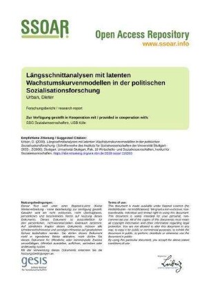 Längsschnittanalysen mit latenten Wachstumskurvenmodellen in der politischen Sozialisationsforschung