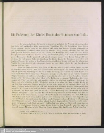 Die Erziehung der Kinder Ernsts des Frommen von Gotha