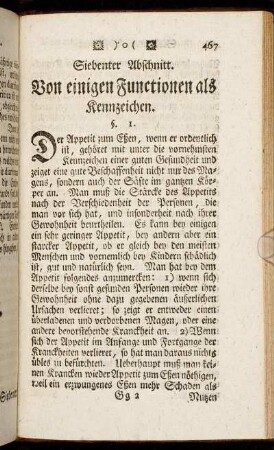 Siebenter Abschnitt. Von einigen Functionen als Kennzeichen.