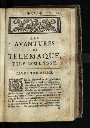 Les Avantures de Telemaque, Fils D'Ulysse