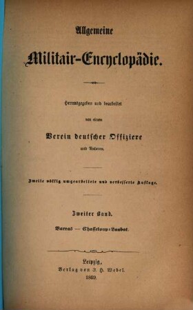 Allgemeine Militair-Encyclopädie. 2, Barras - Chasseloup-Laubat