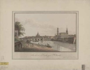 Ansicht von Dresden, Kupferstich, um 1790 : Ansicht von Dresden gegen Mitternacht. - Dresden : H. F. Laurin , [um 1790]. - 1 Kunstbl. : kolor. Kupferst. ; 37 x 23 cm