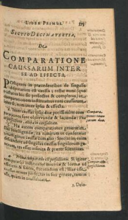 Sectio Decimatertia. De Comparatione Caussarum Inter Se Ad Effecta.