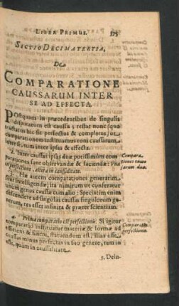 Sectio Decimatertia. De Comparatione Caussarum Inter Se Ad Effecta.