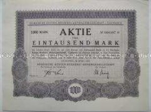 Aktie der Nordischen Küsten-Reederei Aktiengesellschaft über eintausend Mark