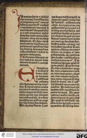Exhortatio salutaris terrorem iudicii ac timorem divine ultionis incutiens et compunctionem.