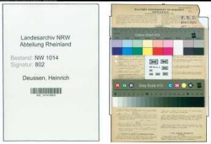 Entnazifizierung Heinrich Deussen , geb. 13.12.1883 (Kaufmann)