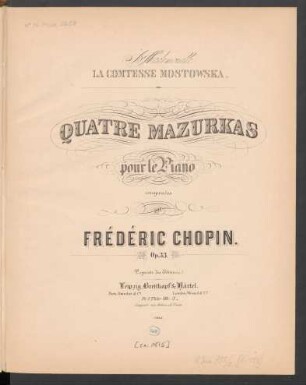 Quatre mazurkas pour le piano op. 33