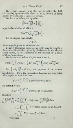 On some cases of the varying motion of a viscus fluid. [Fortsetzung].