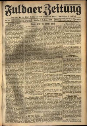 Erste Ausgabe vom Sonntag, den 16. September 1928.