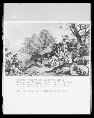 Abendfrieden (Frühlingslandschaft mit Hirt und Herde)