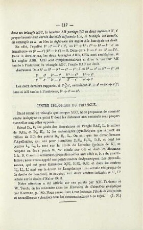 CENTRE ISOLOGIQUE DU TRIANGLE.