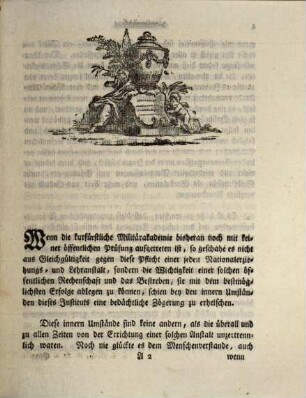 Öffentliche Prüfung der Eleven in der Kurfürstlichen Militär-Akademie, [1.] 1791