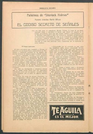 Folletines de "Sherlock Holmes" - Nuestro detective Martín Wilson - El codigo secreto de señales