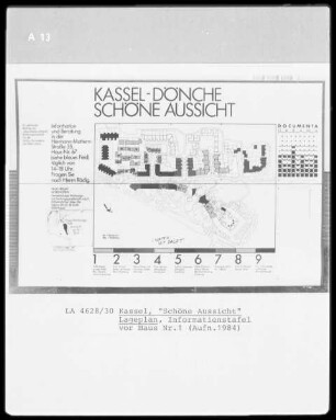 Kassel & Siedlung "Schöne Aussicht" (documenta urbana) & Informationstafel vor Haus Nr. 1