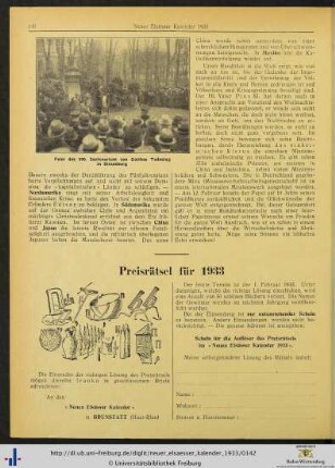 Preisrätsel für 1933.