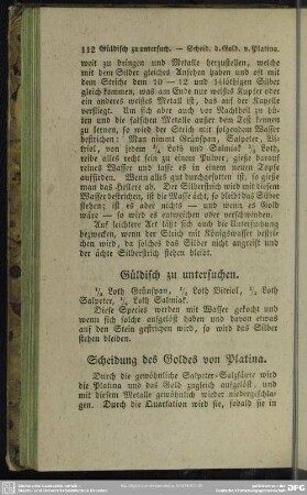 Scheidung des Goldes von Platina