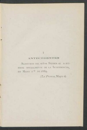 I - Antecedentes