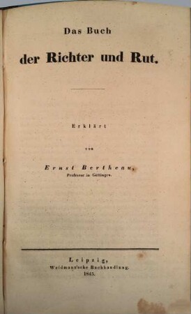Das Buch der Richter und Rut