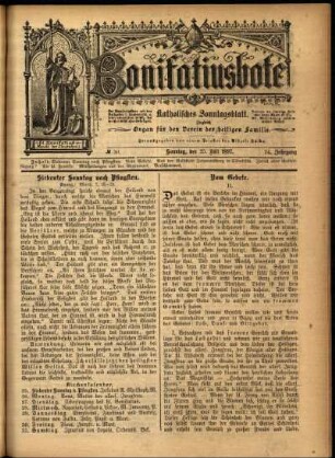 Erste Ausgabe vom Sonntag, den 25. Juli 1897.
