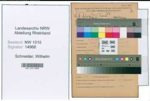 Entnazifizierung Wilhelm Schneider , geb. 03.12.1909 (Bergmann)