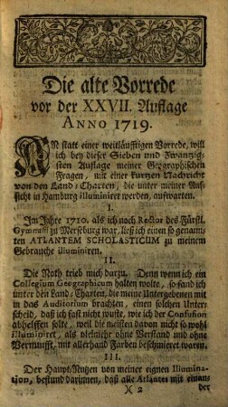 Kurtze Fragen aus der neuen und alten Geographie : biß auf gegenwärtige Zeit continuiret und mit einer nützlichen Einleitung vor die Anfänger, auch mit einer ausführlichen Vorrede von den besten Land-Charten verm.