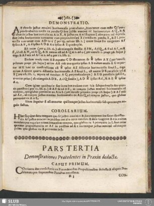 Pars Tertia. Demonstrationes Praecedentes in Praxin deductae