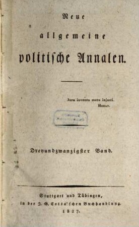 Neue allgemeine politische Annalen. 23. 1827