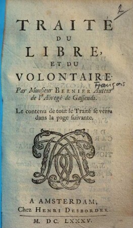 Traité du libre et du volontaire