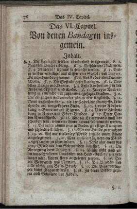 Das VI. Capitel. Von denen Bandagen insgemein.
