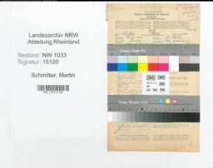 Entnazifizierung Martin Schmitter , geb. 30.04.1915 (Landwirt)