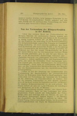 Von der Verwendung der Röntgen-Strahlen in der Medicin
