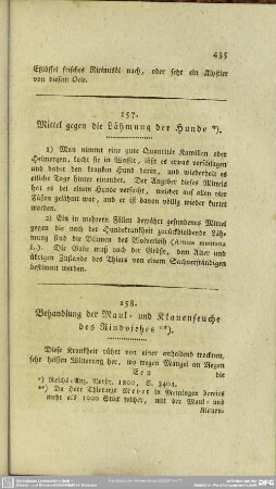 158. Behandlung der Maul- und Klauenseuche des Rindviehes