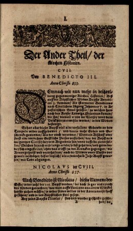 Der Ander Theil/ der Kirchen Historien.