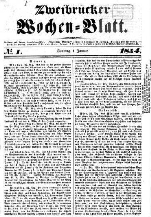 Zweibrücker Wochenblatt. 1854
