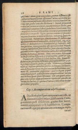 Cap. 7, de comparatione adiectivorum.