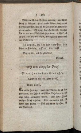 Acht und vierzigster Brief. Frau Hervei an Clarissa. - Vier und Funfzigster Brief. Fräulein Howe an Clarissa.