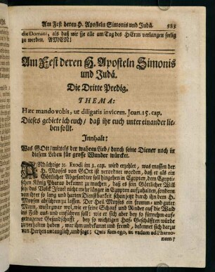 583-592, Am Fest deren H. Aposteln Simonis und Judä. Die Dritte Predig