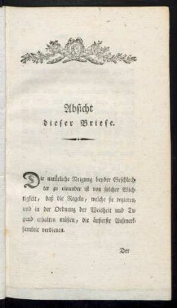 Absicht dieser Briefe.