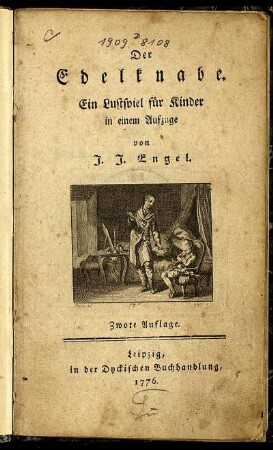 Der Edelknabe : Ein Lustspiel für Kinder in einem Aufzuge
