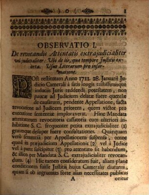 Georgii Melchioris De Ludolff Imperialis Judicii Camerae Assessoris Variarum Observationum Forensium Liber. 1