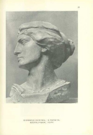 Bismarck-Denkmal in Barmen. Sockelfigur. Kopf