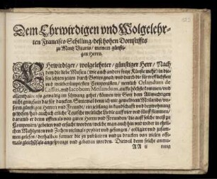 Dedikation an Franz Schilling, Vikar am Domstift zu Main, von Georg Rab