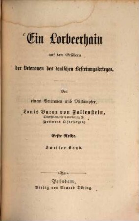 Ein Lorbeerhain auf den Gräbern der Veteranen des deutschen Befreiungs-Krieges, 2
