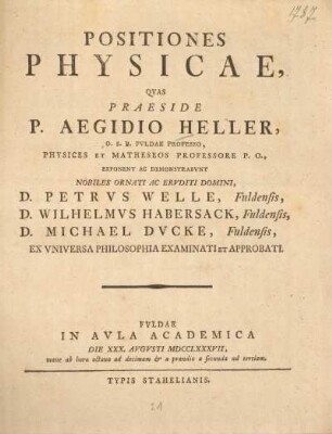 Positiones physicae