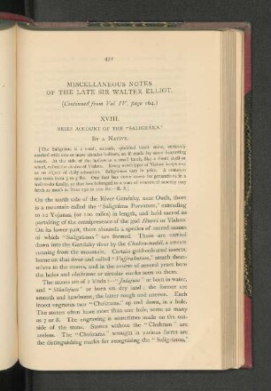 Miscellaneous Notes of the Late Sir Walter Elliot. XVIII.