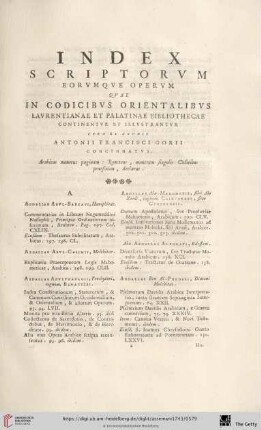Index Scriptorvm eorvmqve Opervm