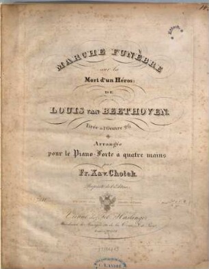 Marche funèbre sur la mort d'un héros : Tirée de l'oeuvre 26