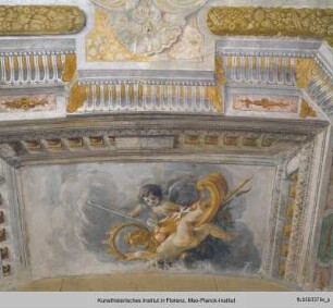 Innendekoration mit Scheinarchitektur und Allegorien : Allegorie der Fama