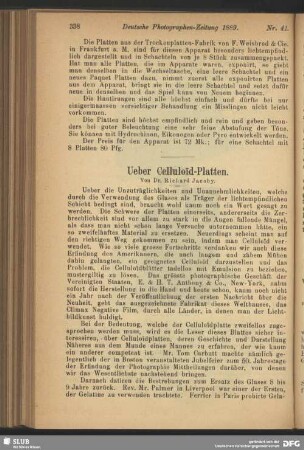 Ueber Celluloid-Platten